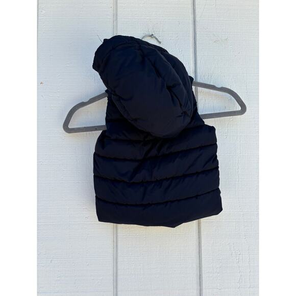Baby Gap Quilted Puffer Vest, Hooded,  Navy Blue, Toddler‎ Size 18-24 Mos - Picture 4 of 6